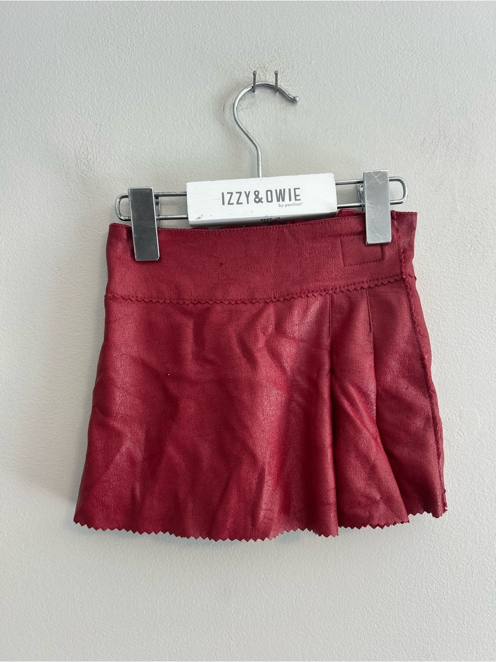 Gap 3/6m Red Faux-Leather Mini Skort